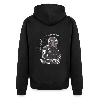 Speed Junkie - Unisex Premium Organic Zip Hoodie - black - Back - Nico (187cm)