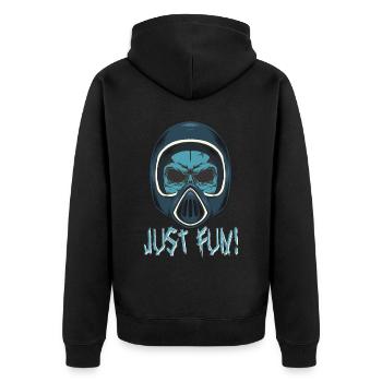 Skull Helmet - Unisex Premium Organic Zip Hoodie - black - Back - Nico (187cm)