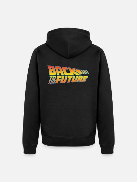Logo Ritorno al futuro - Felpa con cappuccio ecologica premium unisex - nero