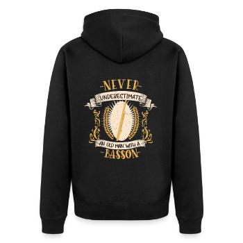 Basson Musicien Instrument Cuivres Musique Cadeau - Veste à capuche bio Premium Unisexe - noir - Dos - Nico (187cm)