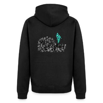 Elefantt GeomeTRIX - Unisex Premium Bio Zip Hoodie - Schwarz - Hinten - Nico (187cm)