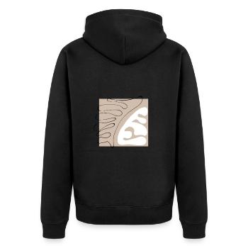Cut out abstraktes Bild - Unisex Premium Bio Zip Hoodie - Schwarz - Hinten - Nico (187cm)