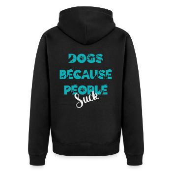 Les chiens parce que les gens sucent Hundeliebhaber - Veste à capuche bio Premium Unisexe - noir - Dos - Nico (187cm)