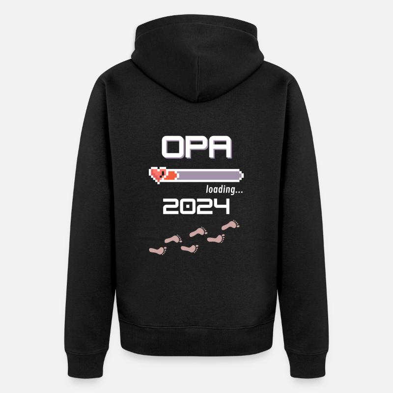 Opa 2024 loading... - Unisex Premium Bio Zip Hoodie - Schwarz
