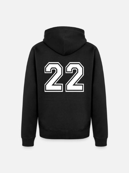 22 - Veste à capuche bio Premium Unisexe - noir