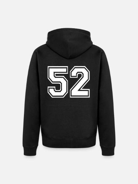 52 - Unisex Premium Organic Zip Hoodie - black