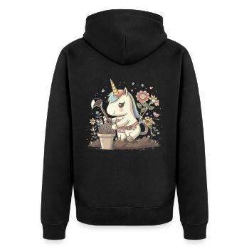 Pouces verts majestueux - Veste à capuche bio Premium Unisexe - noir - Dos - Nico (187cm)