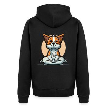 Puppy Poses - Unisex Premium Organic Zip Hoodie - black - Back - Nico (187cm)