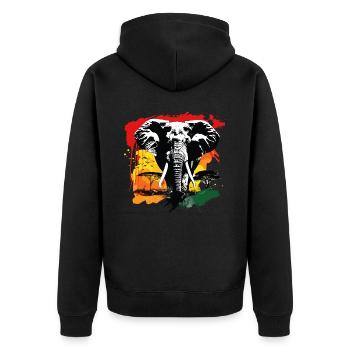 Éléphant Afrique Safari Nature nature sauvage aquarelle Art - Veste à capuche bio Premium Unisexe - noir - Dos - Nico (187cm)