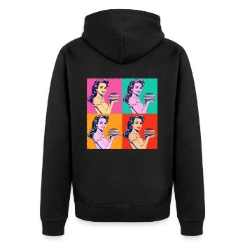 Baking Cake Baking Queen Baking Fairy Baker Pop Art - Unisex Premium Organic Zip Hoodie - black - Back - Nico (187cm)