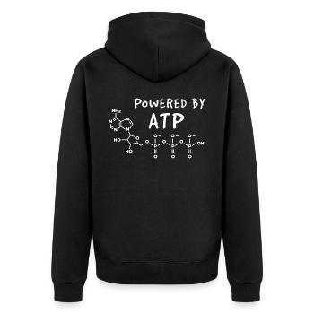 Biologist cell energy carrier - Unisex Premium Organic Zip Hoodie - black - Back - Nico (187cm)