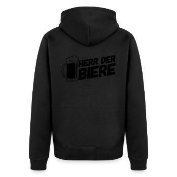 Brauerei Brauer Brauen Bier - Unisex Premium Bio Zip Hoodie - Schwarz - Hinten - Nico (187cm)