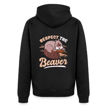 Respectez le castor - Veste à capuche bio Premium Unisexe - noir - Dos - Nico (187cm)