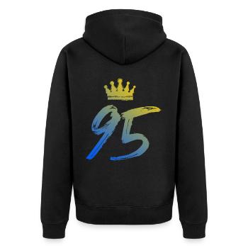 95 Couronne numérique - Veste à capuche bio Premium Unisexe - noir - Dos - Nico (187cm)