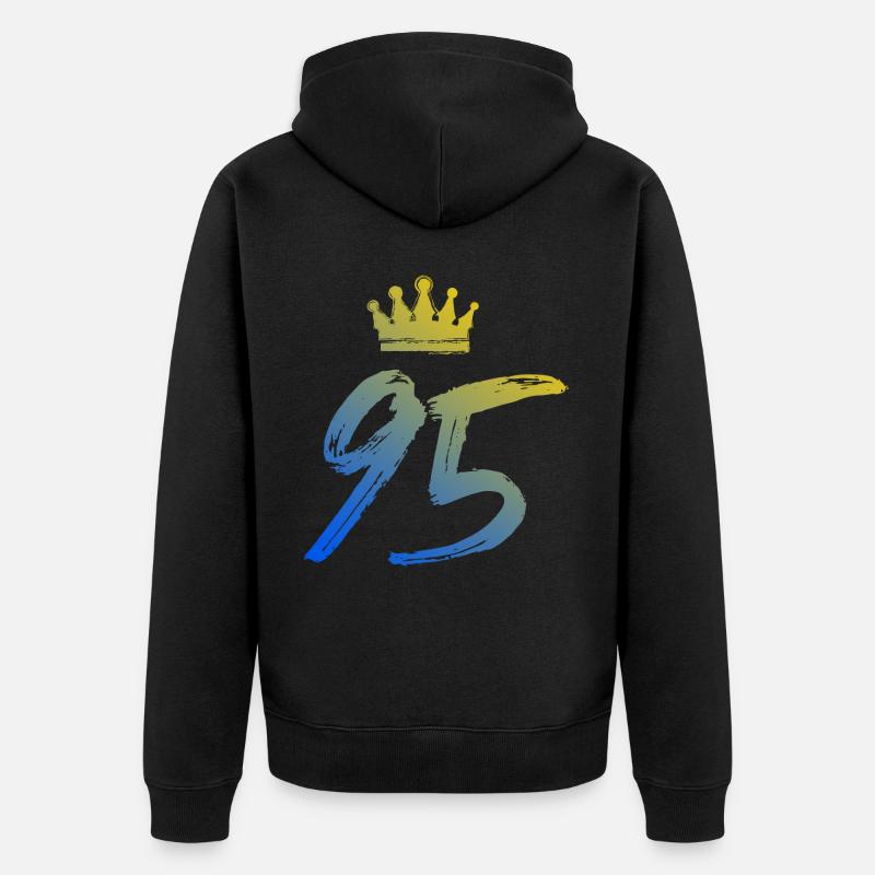 95 Couronne numérique - Veste à capuche bio Premium Unisexe - noir