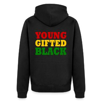 young gifted and black - Veste à capuche bio Premium Unisexe - noir - Dos - Nico (187cm)