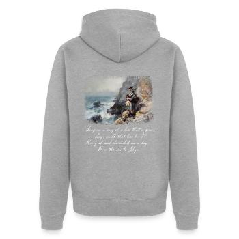 Skye Boat Song - Unisex Premium Bio Zip Hoodie - Grau meliert - Hinten - Nico (187cm)