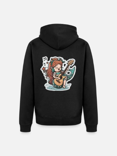 Mermaid Musician - Unisex Premium Organic Zip Hoodie - black
