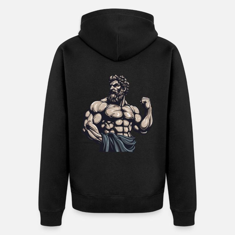 Bodybuilder Musculation Muscles - Veste à capuche bio Premium Unisexe - noir
