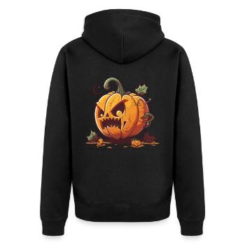 Artisanat de citrouille effrayant - Veste à capuche bio Premium Unisexe - noir - Dos - Nico (187cm)