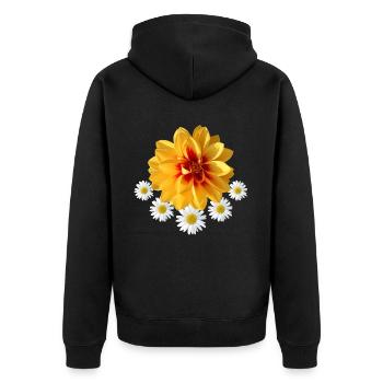 Daisies with yellow bloom Daisies floral - Unisex Premium Organic Zip Hoodie - black - Back - Nico (187cm)