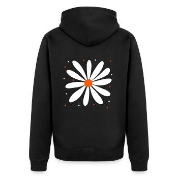Marguerite Flower Blossom Daisy Floral Floral - Unisex Premium Organic Zip Hoodie - black - Back - Nico (187cm)