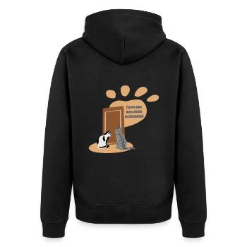 J’peux pas, mes chats m’attendent - Veste à capuche bio Premium Unisexe - noir - Dos - Nico (187cm)