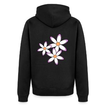 Daisies Daisies Flower Vine Flower Floral - Unisex Premium Organic Zip Hoodie - black - Back - Nico (187cm)
