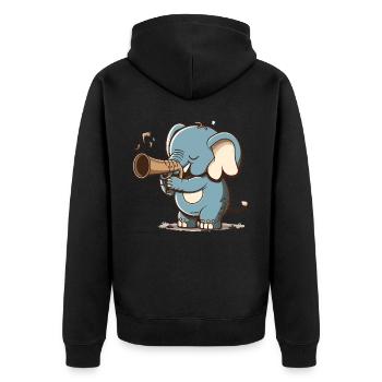 Éléphant de jazz - Veste à capuche bio Premium Unisexe - noir - Dos - Nico (187cm)