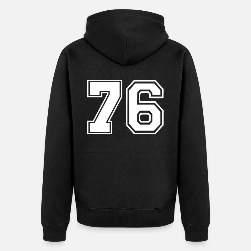 76 - Unisex Premium Bio Zip Hoodie - Schwarz
