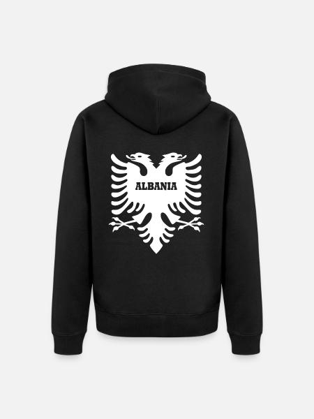 albania - Unisex Premium Organic Zip Hoodie - black
