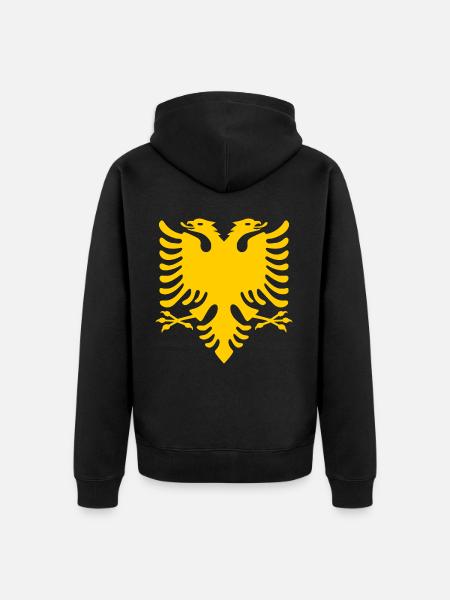 albania Albanian Eagle - Unisex Premium Organic Zip Hoodie - black