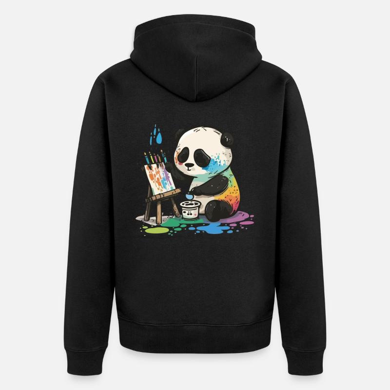 Arty Panda - Veste à capuche bio Premium Unisexe - noir