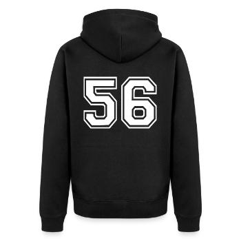 56 - Unisex Premium Bio Zip Hoodie - Schwarz - Hinten - Nico (187cm)