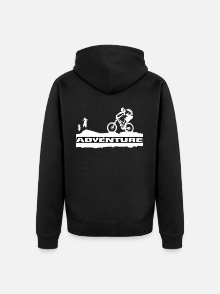 Adventure - Unisex Premium Organic Zip Hoodie - black