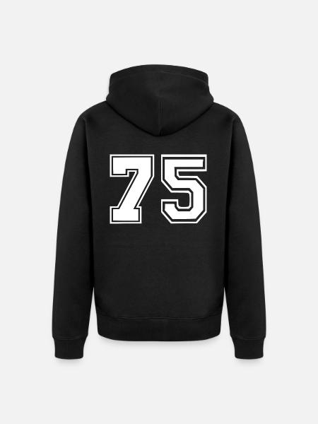75 - Unisex Premium Organic Zip Hoodie - black