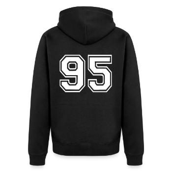 95 - Unisex Premium Organic Zip Hoodie - black - Back - Nico (187cm)