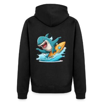 Surfeur de requins - Veste à capuche bio Premium Unisexe - noir - Dos - Nico (187cm)