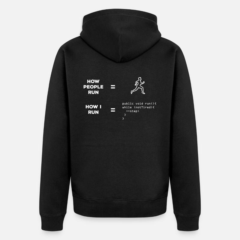 Softwareentwickler Läufer - Unisex Premium Bio Zip Hoodie - Schwarz