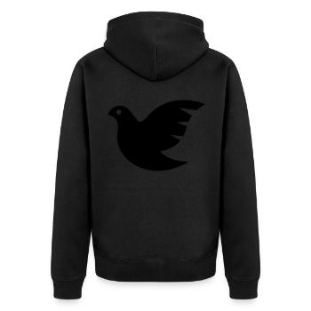 Dove symbol - Unisex Premium Organic Zip Hoodie - black - Back - Nico (187cm)