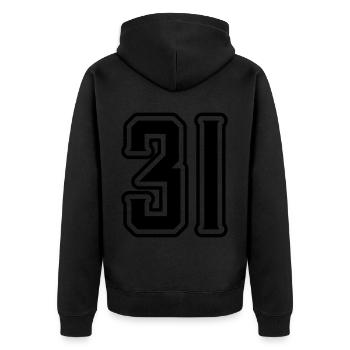 Symbole numérique 31 - Veste à capuche bio Premium Unisexe - noir - Dos - Nico (187cm)