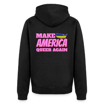 pride america queer gay lesbian love USA ÉTATS-UNIS - Veste à capuche bio Premium Unisexe - noir - Dos - Nico (187cm)