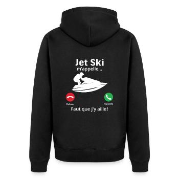 Jet ski m'appelle faut que j'aille - Veste à capuche bio Premium Unisexe - noir - Dos - Nico (187cm)