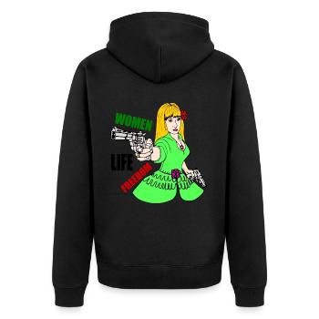 Women life freedom - Veste à capuche bio Premium Unisexe - noir - Dos - Nico (187cm)