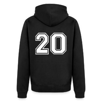 20 - Unisex Premium Organic Zip Hoodie - black - Back - Nico (187cm)