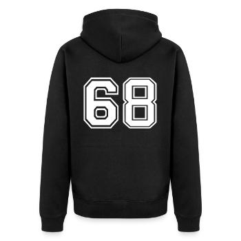 68 - Unisex Premium Bio Zip Hoodie - Schwarz - Hinten - Nico (187cm)