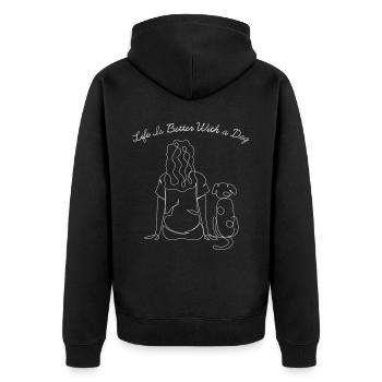 CHIENS MEILLEURS CHIENS CHIEN DE COMPAGNIE AMOUR WAU MOTIF - Veste à capuche bio Premium Unisexe - noir - Dos - Nico (187cm)