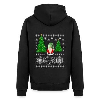 Elfe de Noël avec casquette de Noël - Veste à capuche bio Premium Unisexe - noir - Dos - Nico (187cm)