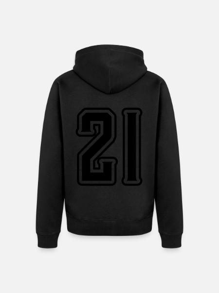 21 number symbol - Unisex Premium Organic Zip Hoodie - black