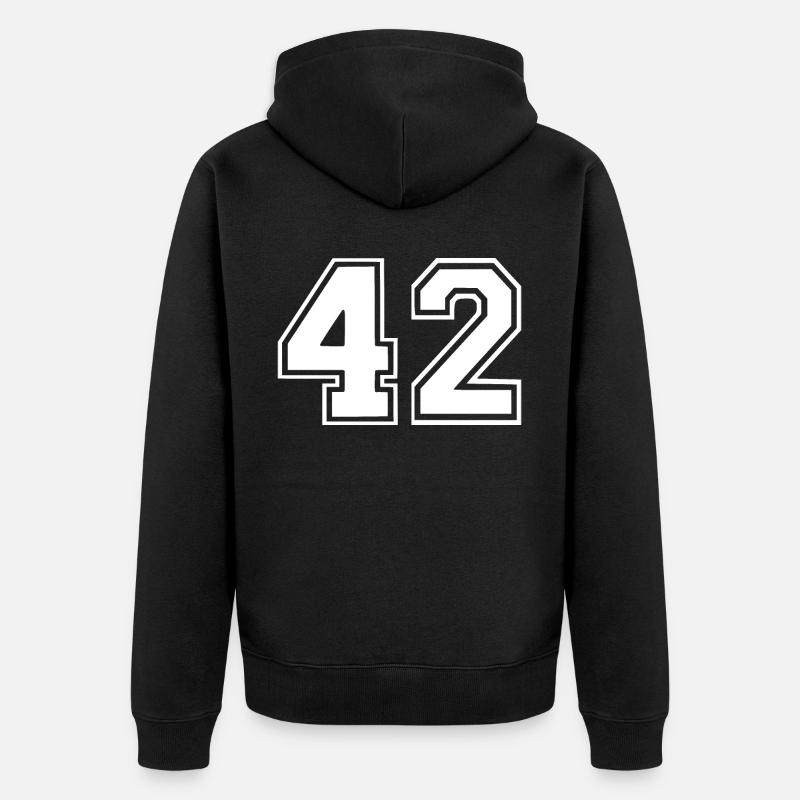 42 - Unisex Premium Bio Zip Hoodie - Schwarz